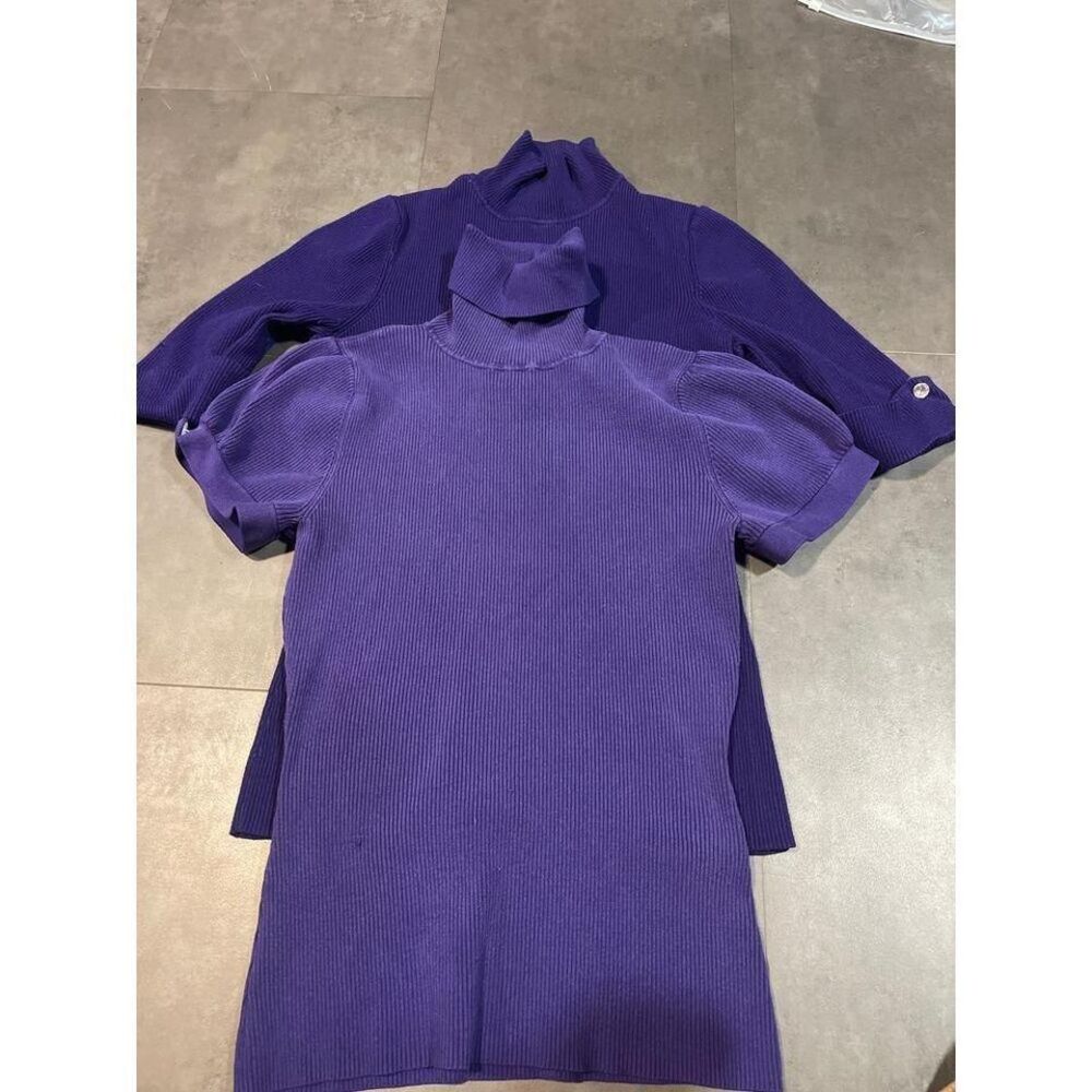Elegant Purple‎ Ribbed 2 bundle sweater by International Concepts | Size L B-90